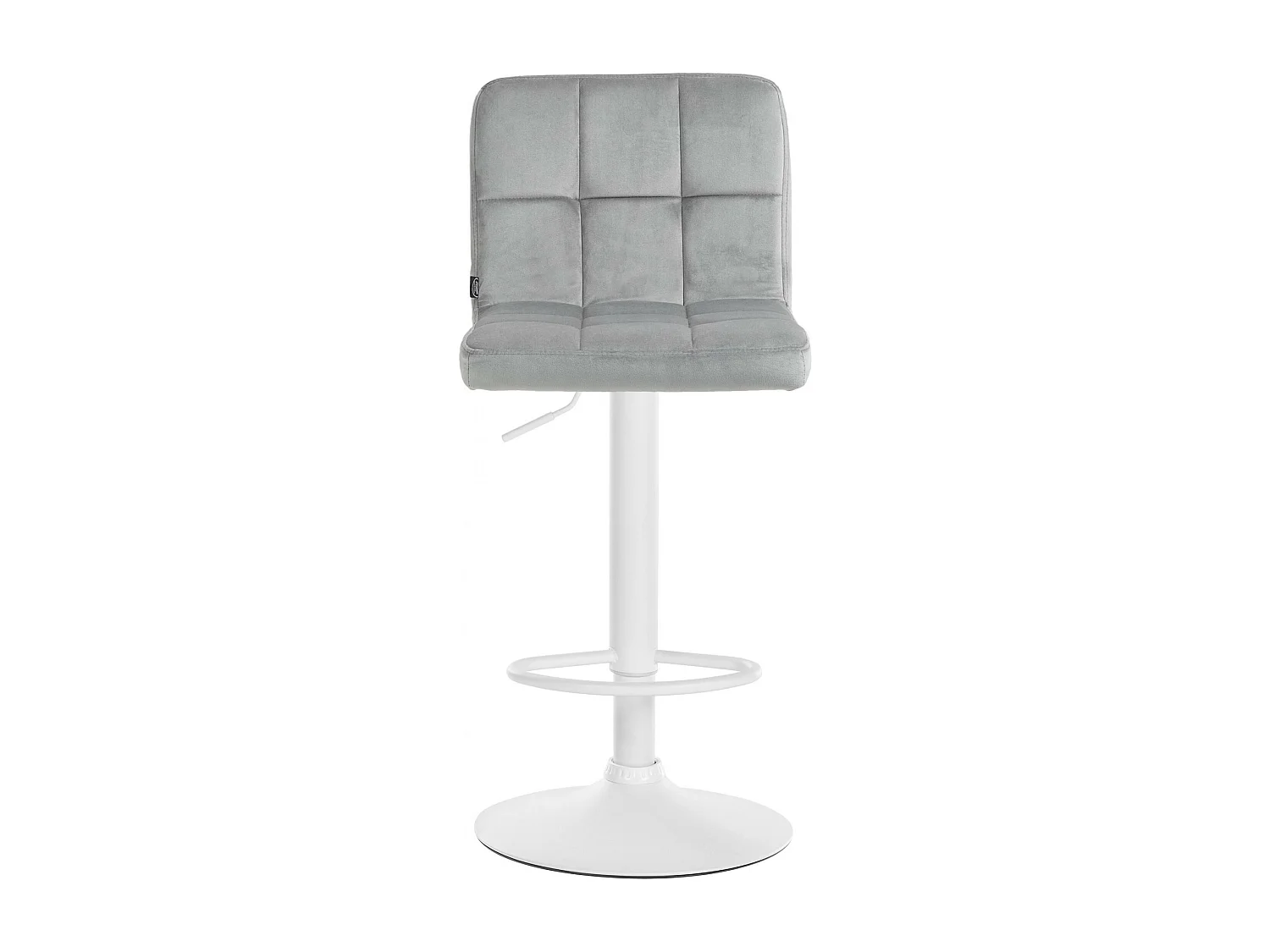 Lot de 2  Tabouret de bar - Velours & Blanc - Gris - Peru
