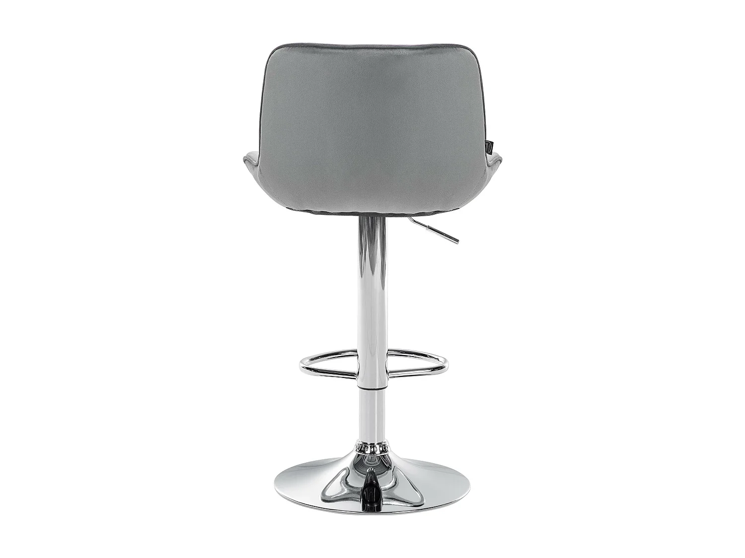 Tabouret de bar - Velours & Chrome - Gris - Vonore