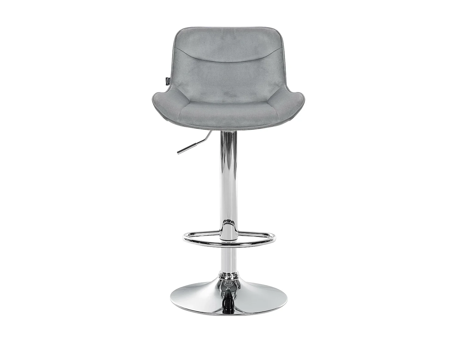 Tabouret de bar - Velours & Chrome - Gris - Vonore