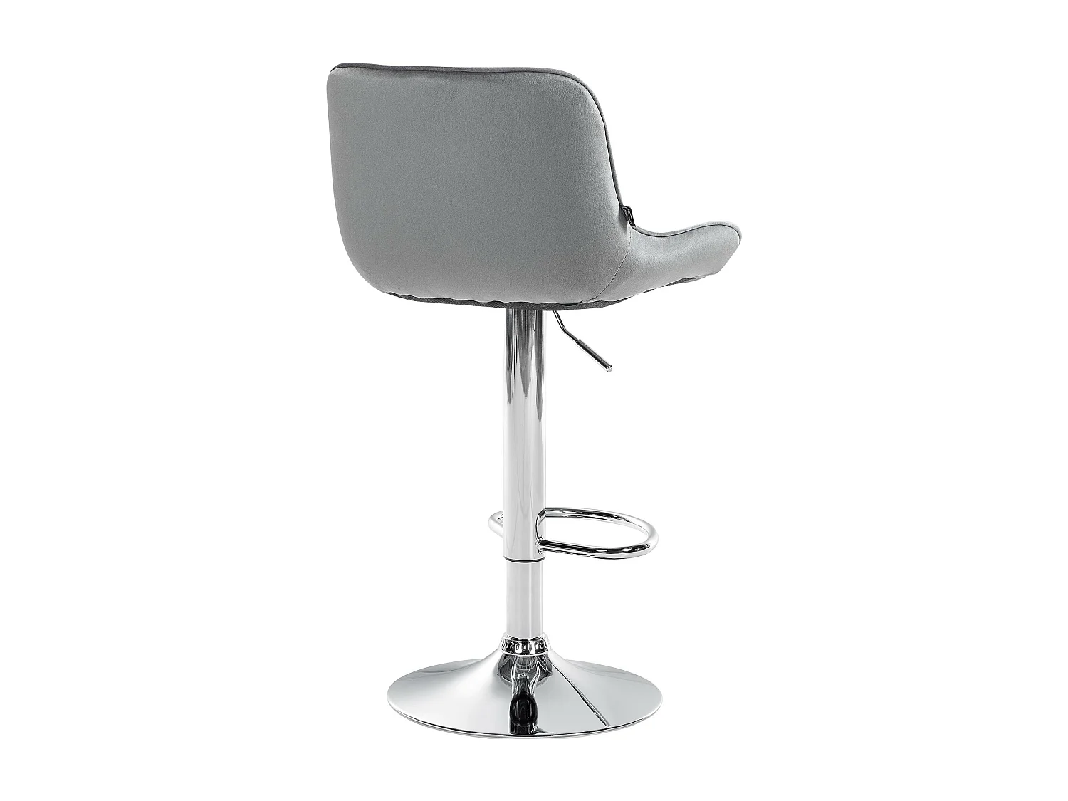 Tabouret de bar - Velours & Chrome - Gris - Vonore