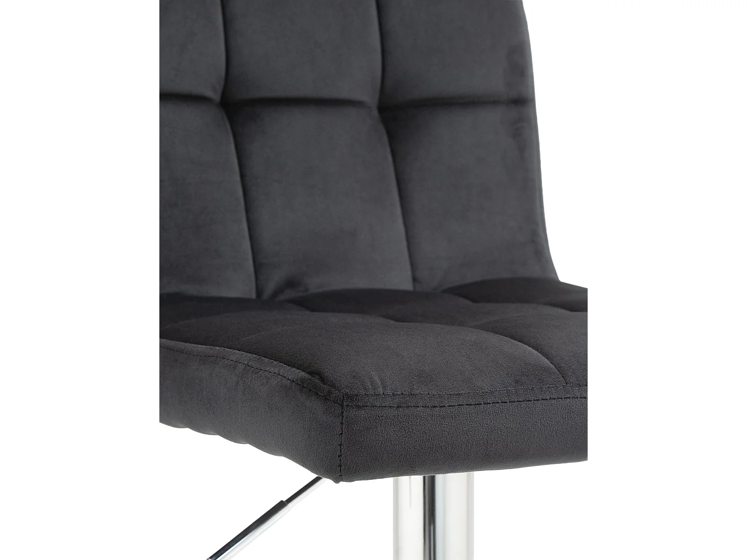 Lot de 2  Tabouret de bar - Velours & Chrome - Noir - Peru