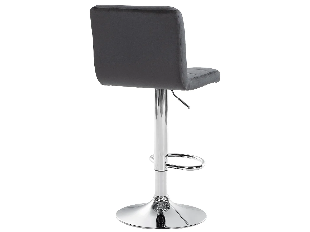 Lot de 2  Tabouret de bar - Velours & Chrome - Noir - Peru