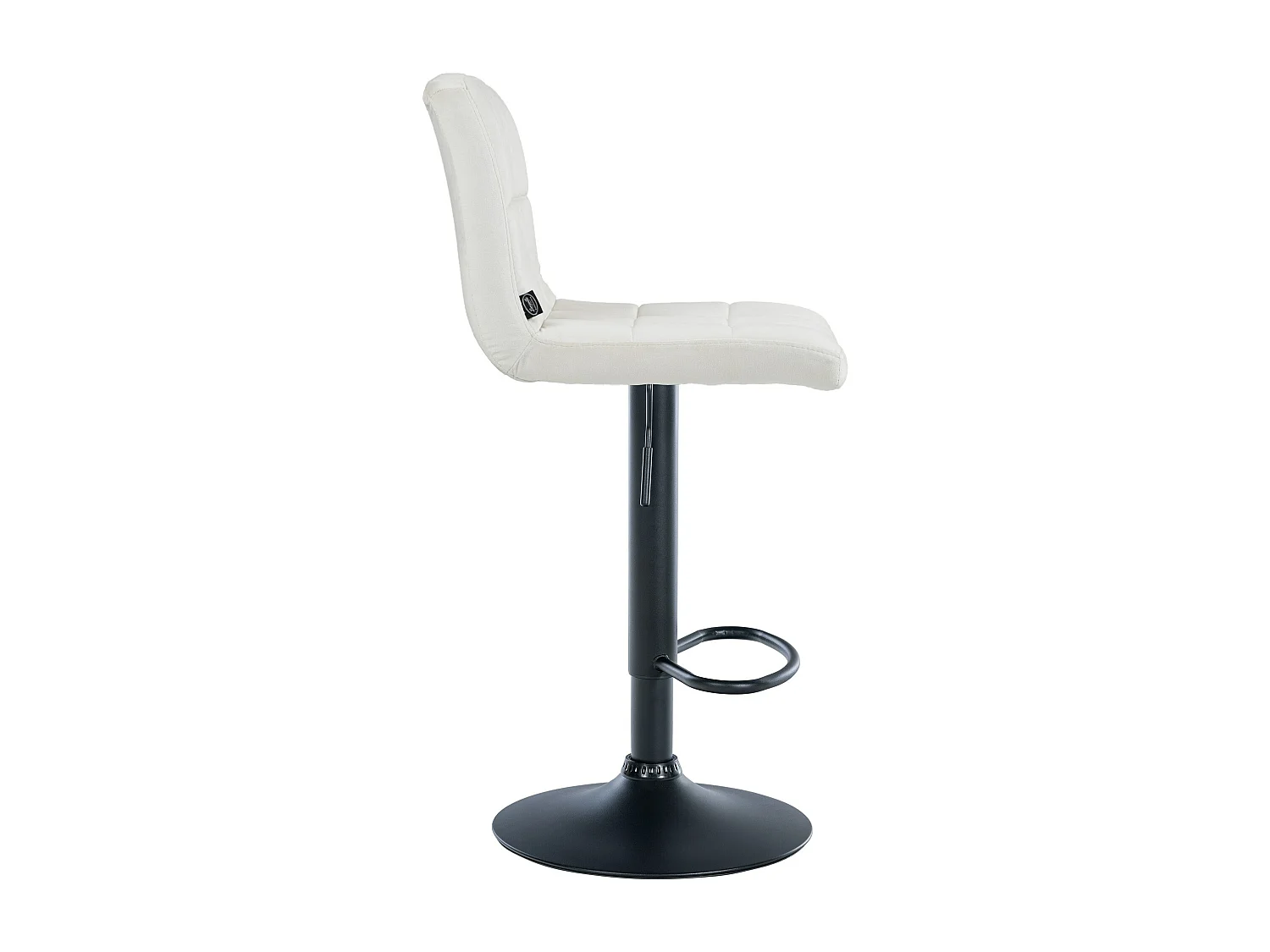 Lot de 2  Tabouret de bar - Velours & Noir - Crème - Peru