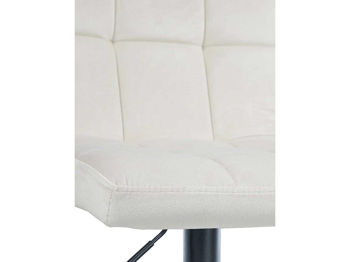 Lot de 2  Tabouret de bar - Velours & Noir - Crème - Peru