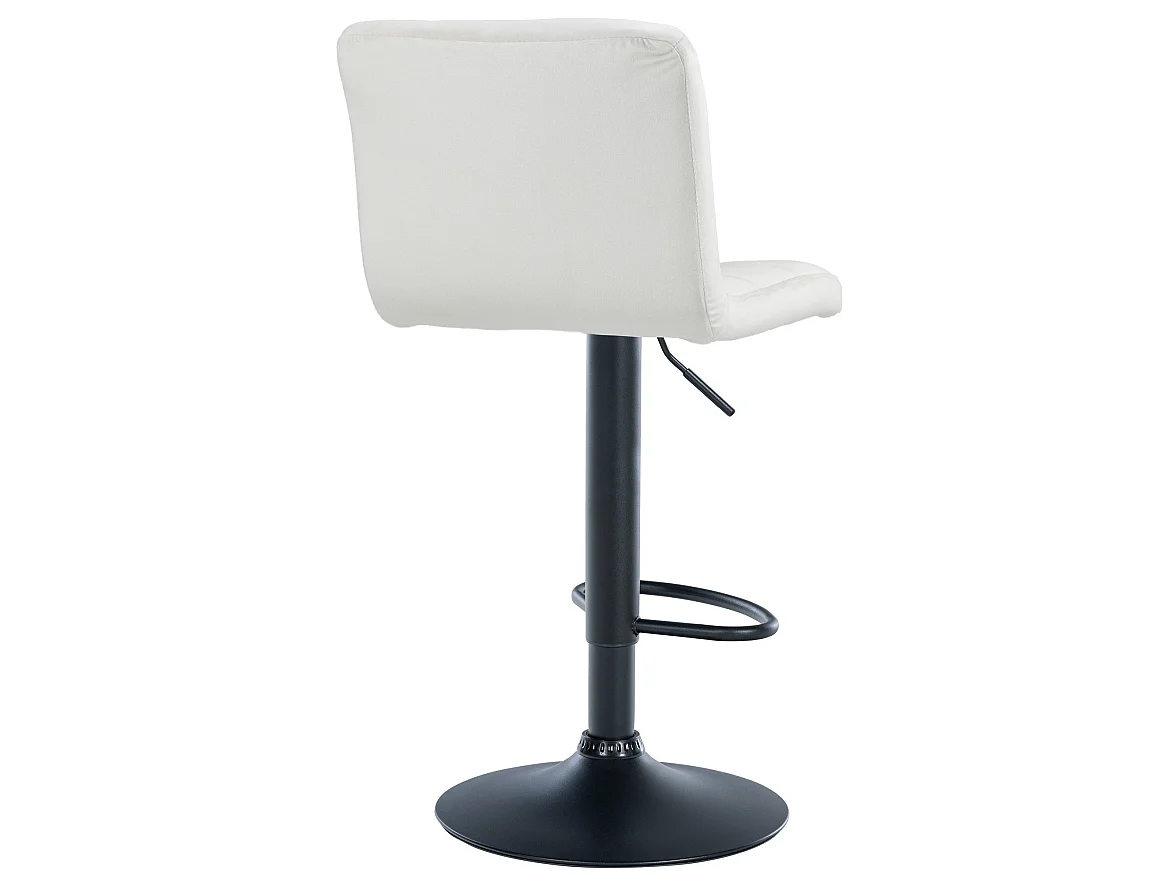 Lot de 2  Tabouret de bar - Velours & Noir - Crème - Peru