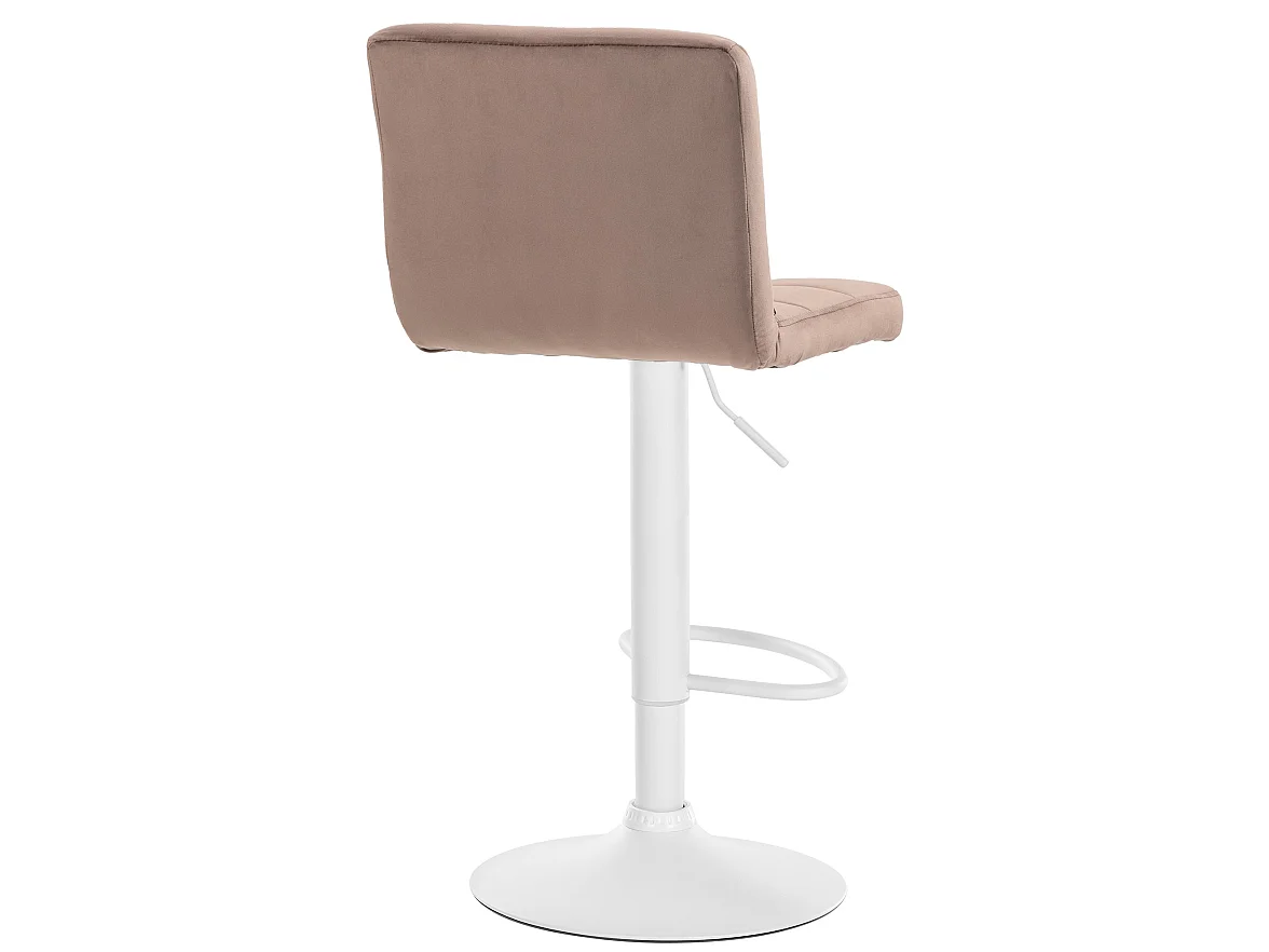 Lot de 2  Tabouret de bar - Velours & Blanc - Marron - Peru