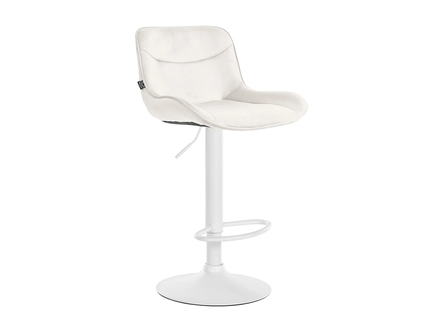 Tabouret de bar - Velours & Blanc - Crème - Vonore