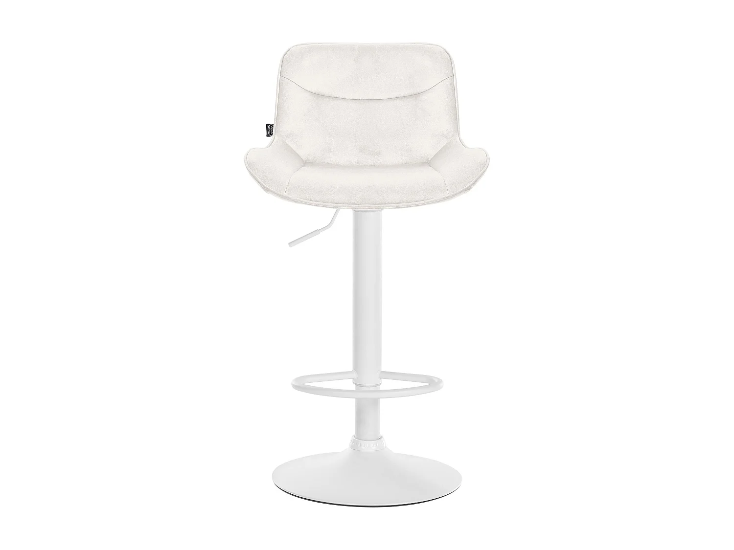 Tabouret de bar - Velours & Blanc - Crème - Vonore