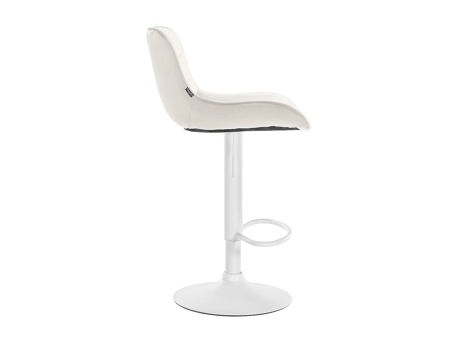 Tabouret de bar - Velours & Blanc - Crème - Vonore