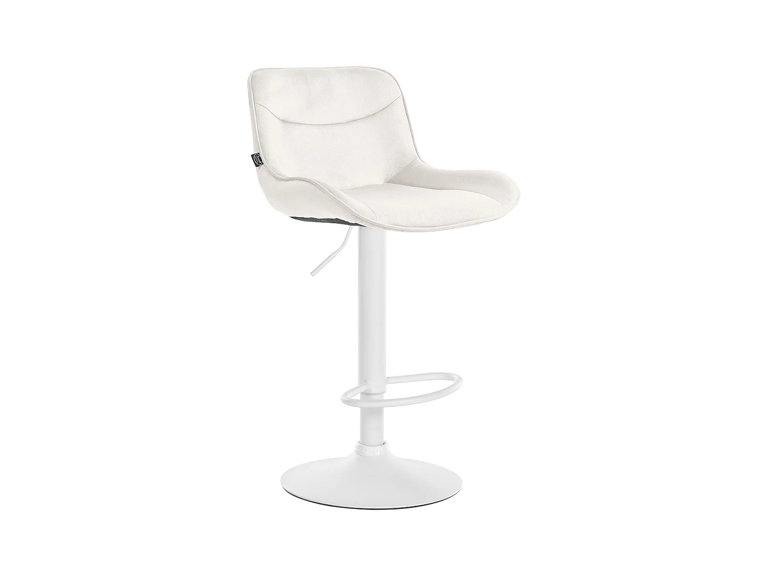 Tabouret de bar - Velours & Blanc - Crème - Vonore