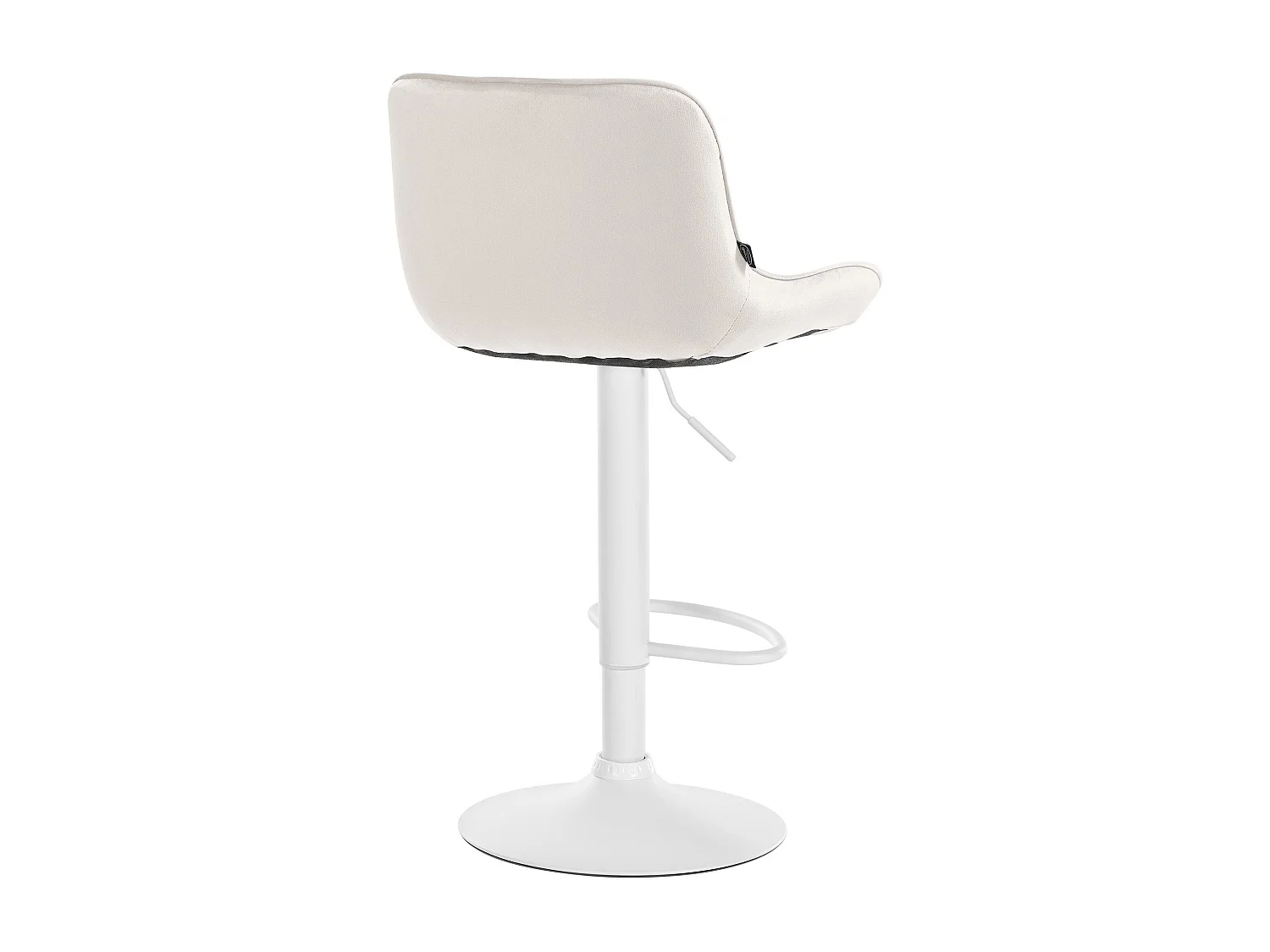 Tabouret de bar - Velours & Blanc - Crème - Vonore