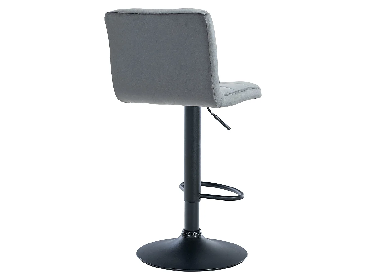 Lot de 2  Tabouret de bar - Velours & Noir - Gris foncé - Peru