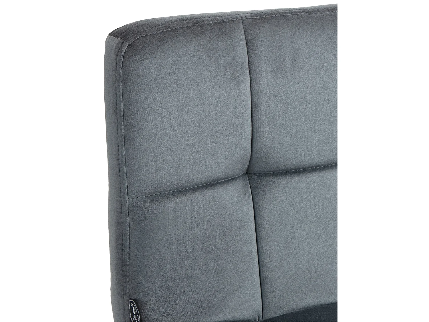 Lot de 2  Tabouret de bar - Velours & Noir - Gris foncé - Peru