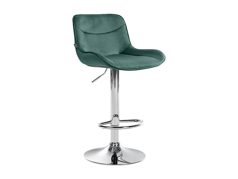 Tabouret de bar - Velours & Chrome - Vert - Vonore
