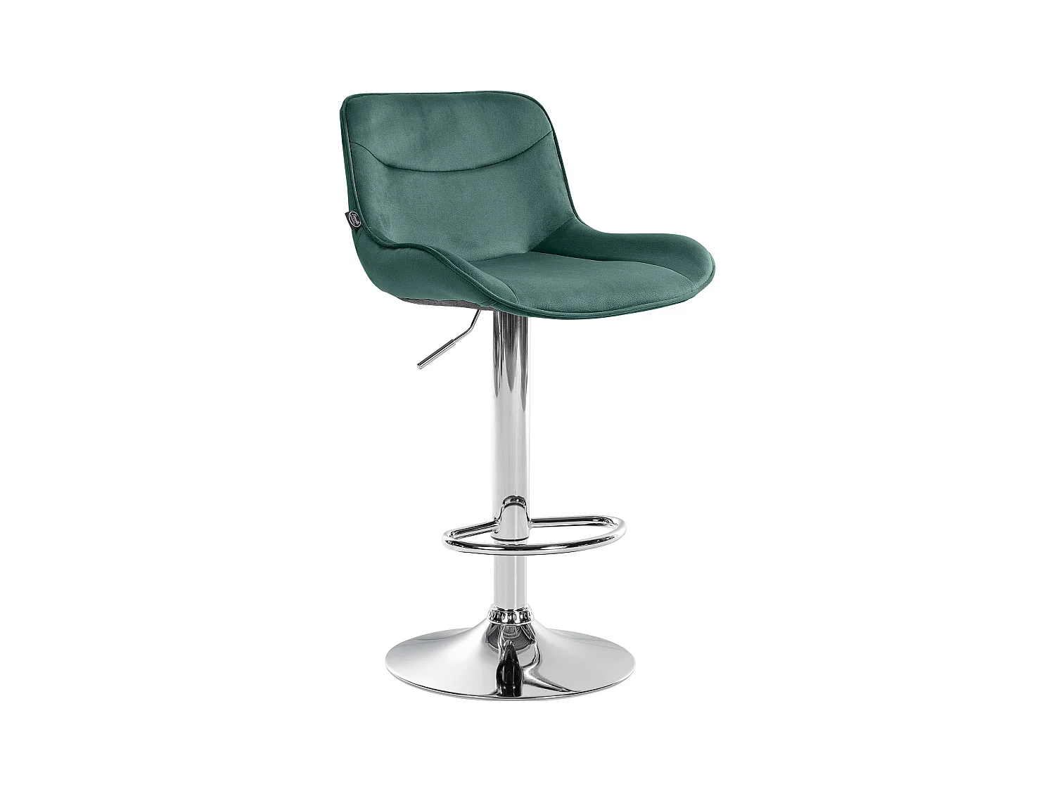 Tabouret de bar - Velours & Chrome - Vert - Vonore