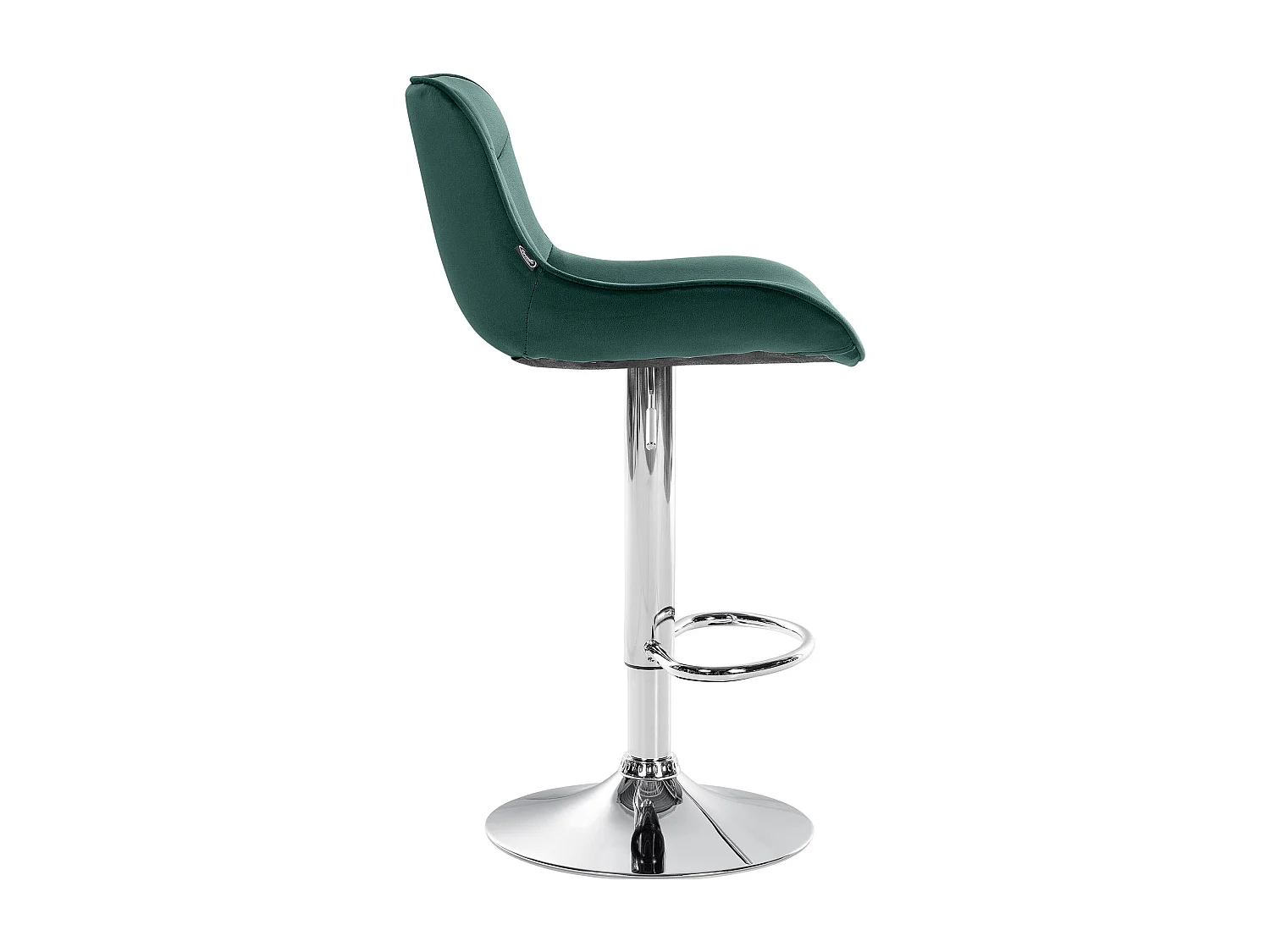 Tabouret de bar - Velours & Chrome - Vert - Vonore