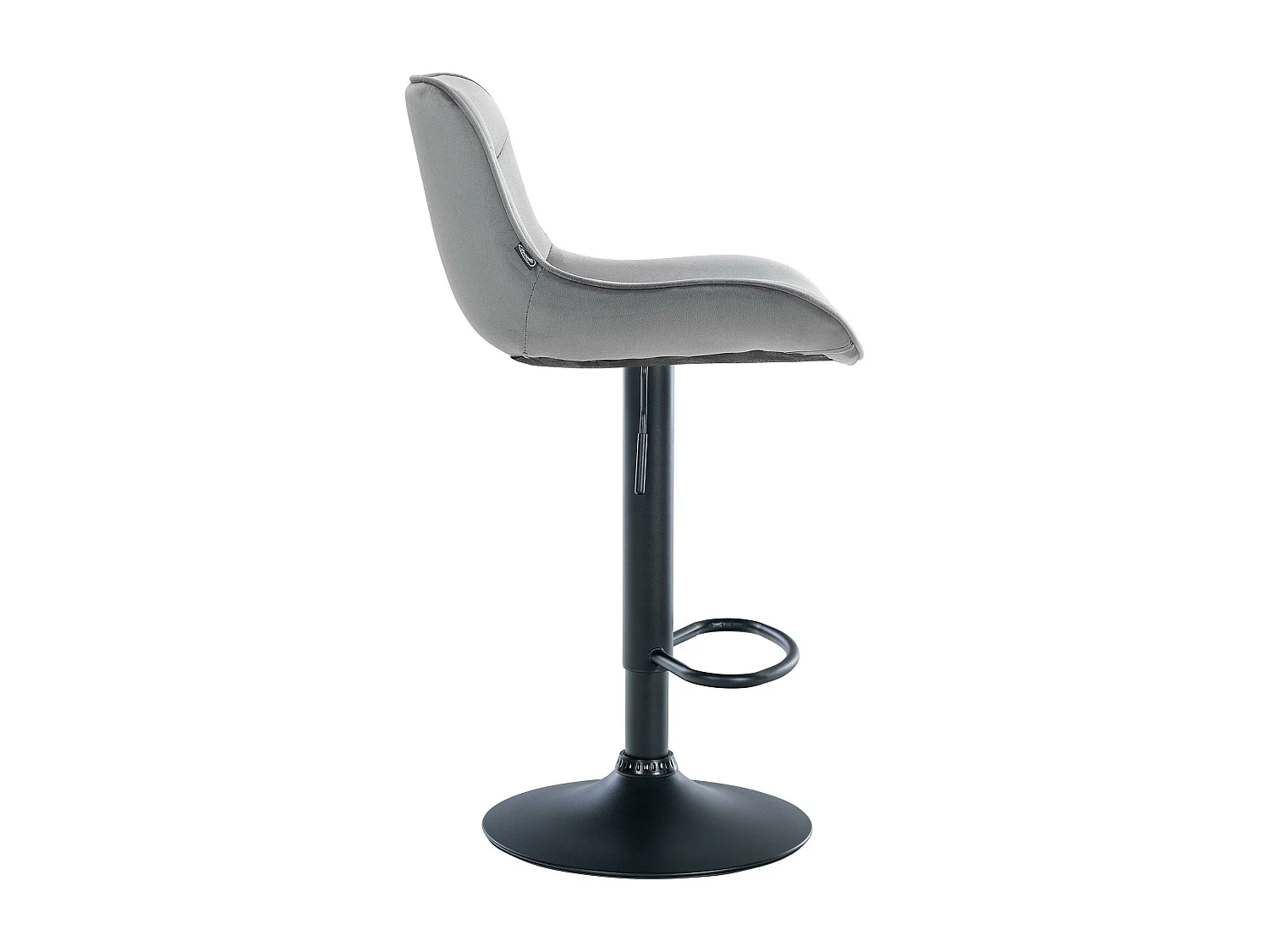 Lot de 2  Tabouret de bar - Velours & Noir - Gris - Vonore