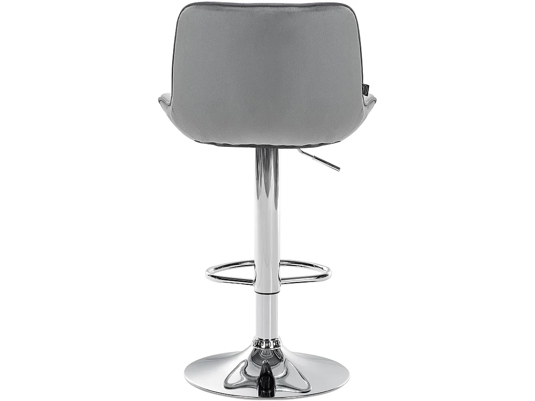 Lot de 2  Tabouret de bar - Velours & Chrome - Gris - Vonore
