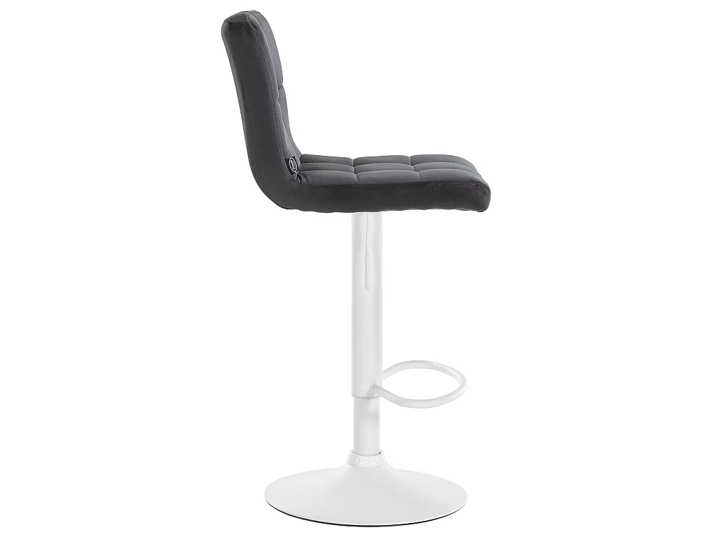 Lot de 2  Tabouret de bar - Velours & Blanc - Noir - Peru