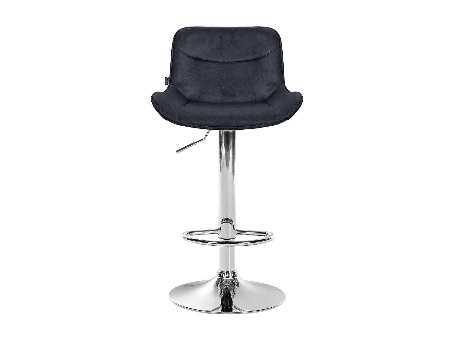 Lot de 2  Tabouret de bar - Velours & Chrome - Noir - Vonore