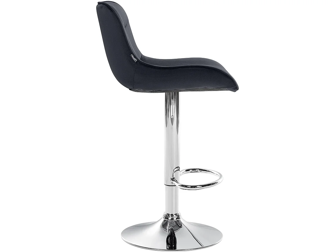 Lot de 2  Tabouret de bar - Velours & Chrome - Noir - Vonore
