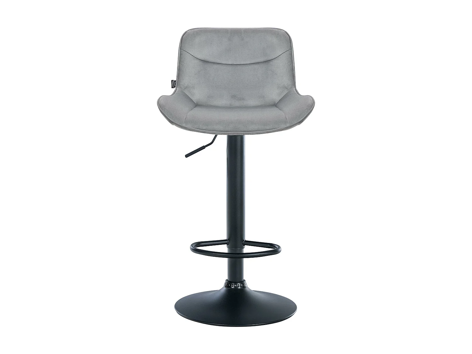Tabouret de bar - Velours & Noir - Gris - Vonore