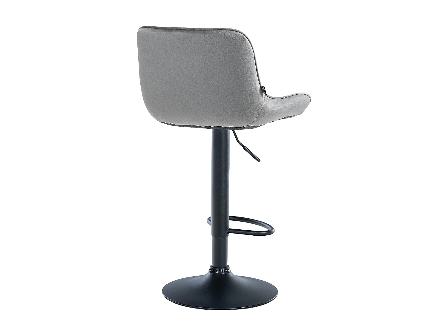 Tabouret de bar - Velours & Noir - Gris - Vonore