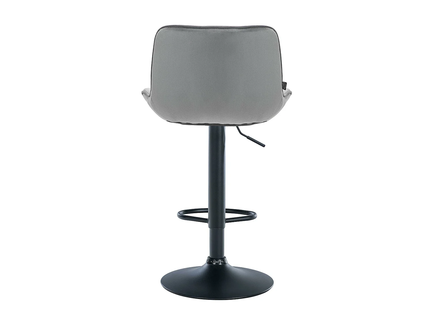 Tabouret de bar - Velours & Noir - Gris - Vonore