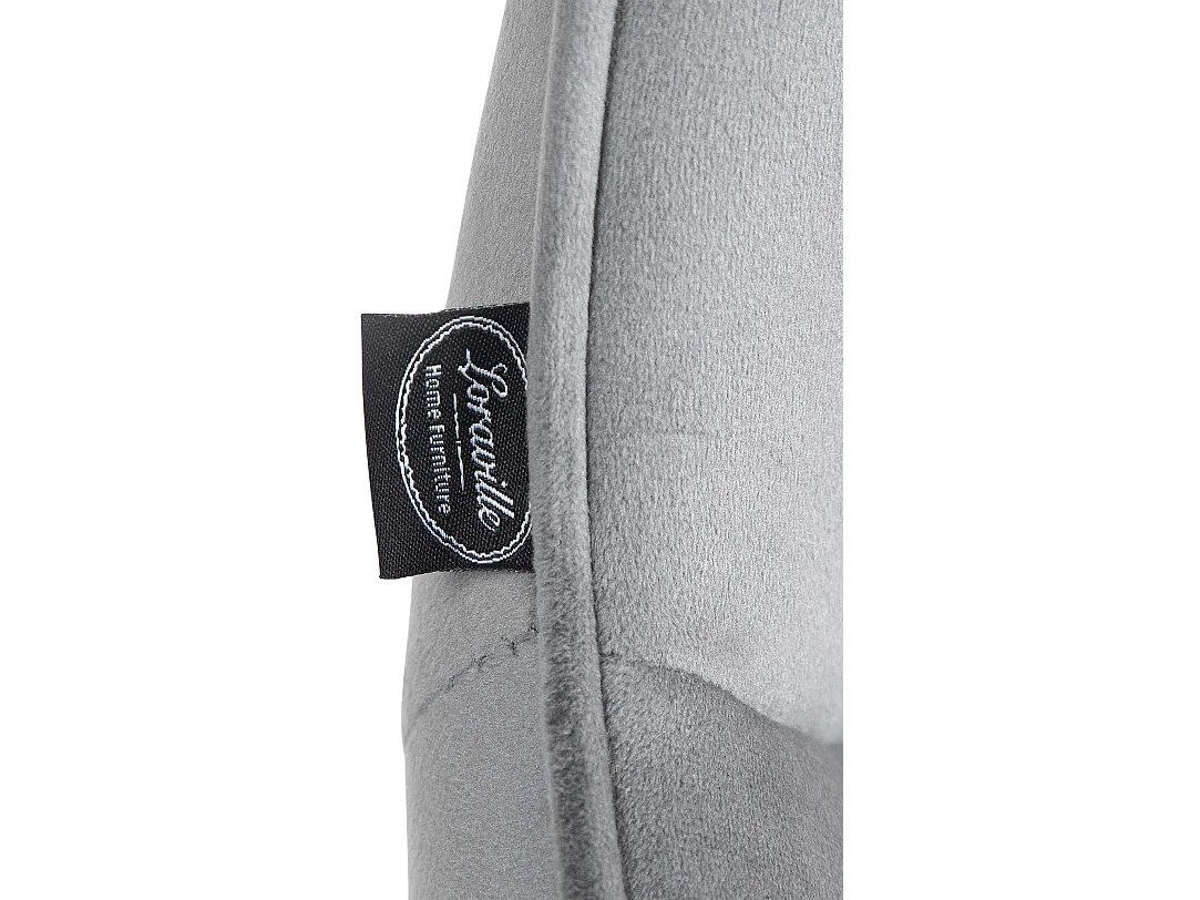 Tabouret de bar - Velours & Noir - Gris - Vonore