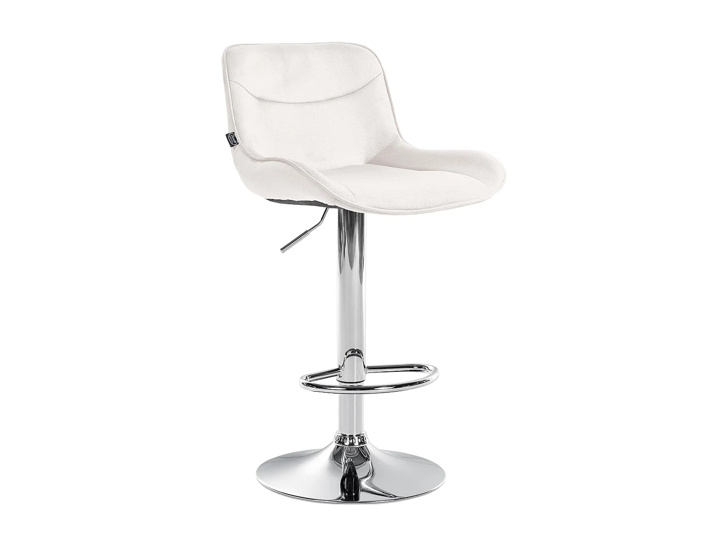 Tabouret de bar - Velours & Chrome - Crème - Vonore