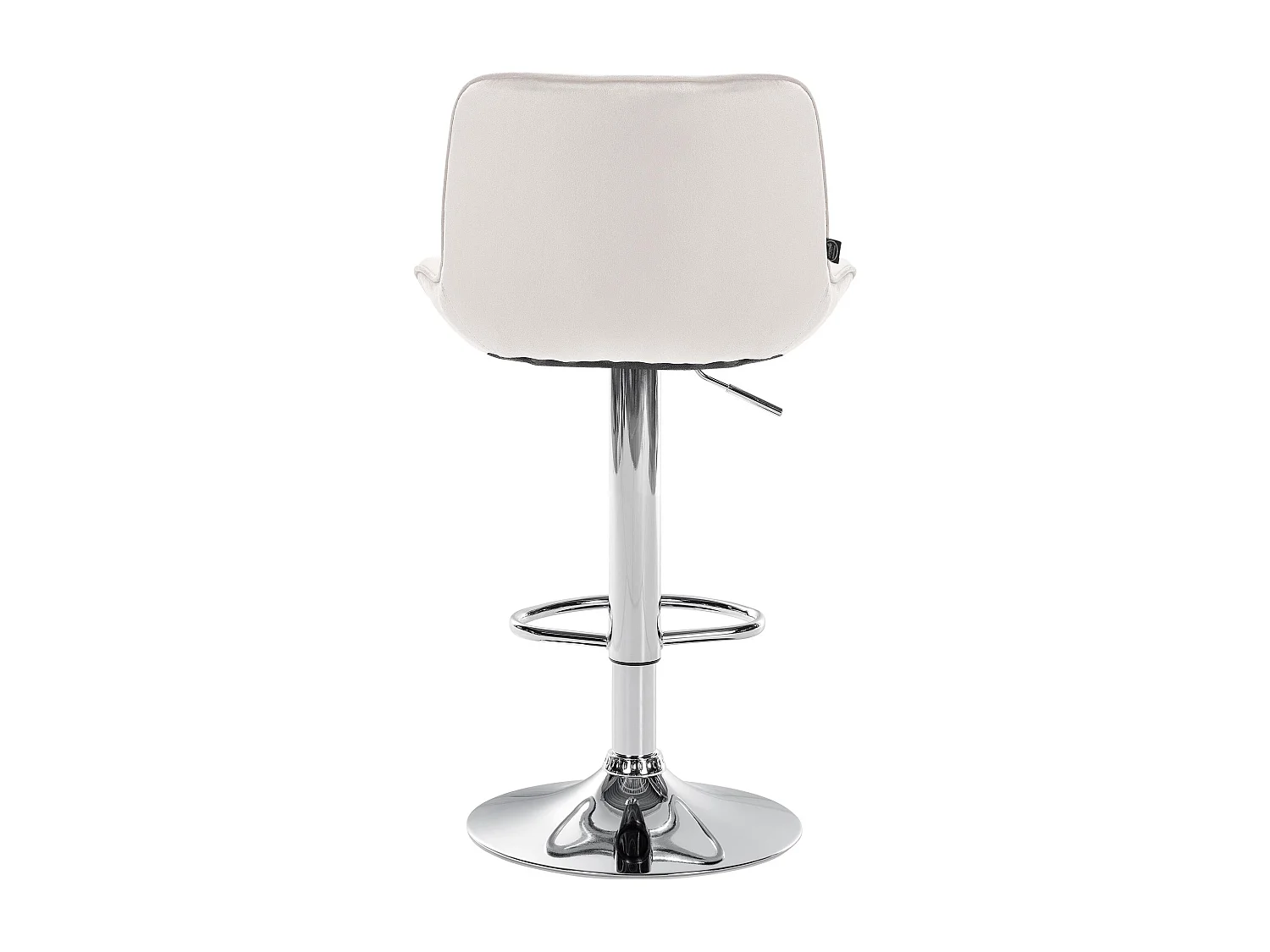 Tabouret de bar - Velours & Chrome - Crème - Vonore