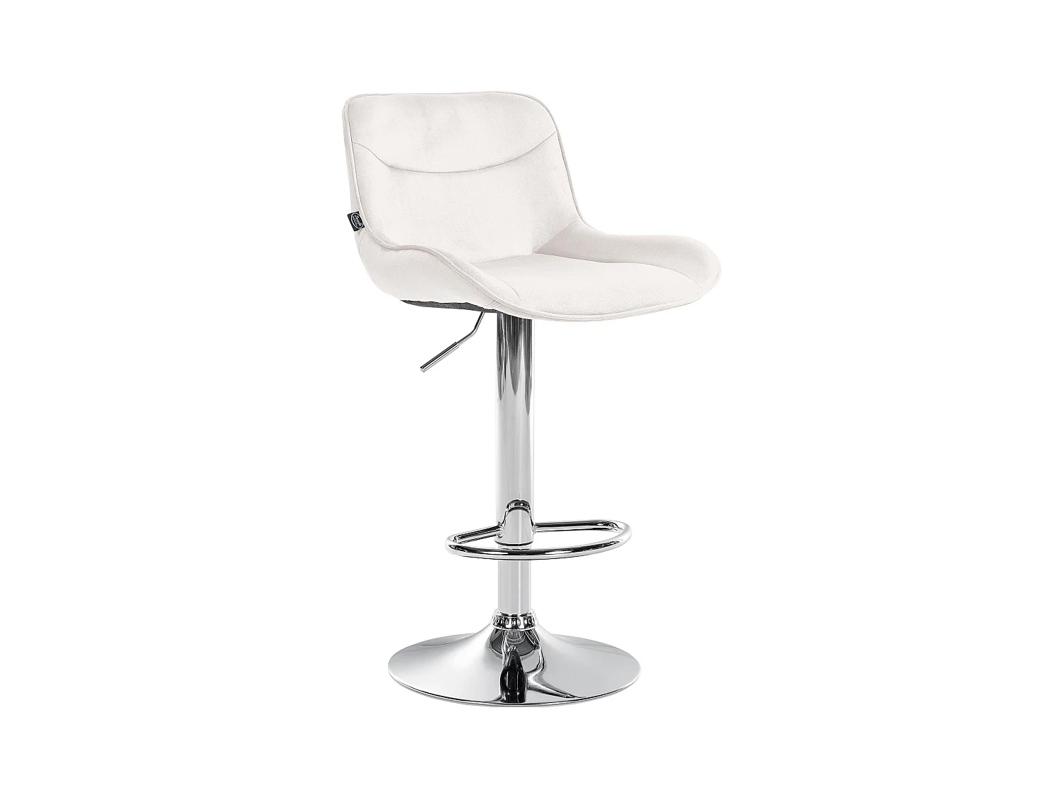 Tabouret de bar - Velours & Chrome - Crème - Vonore