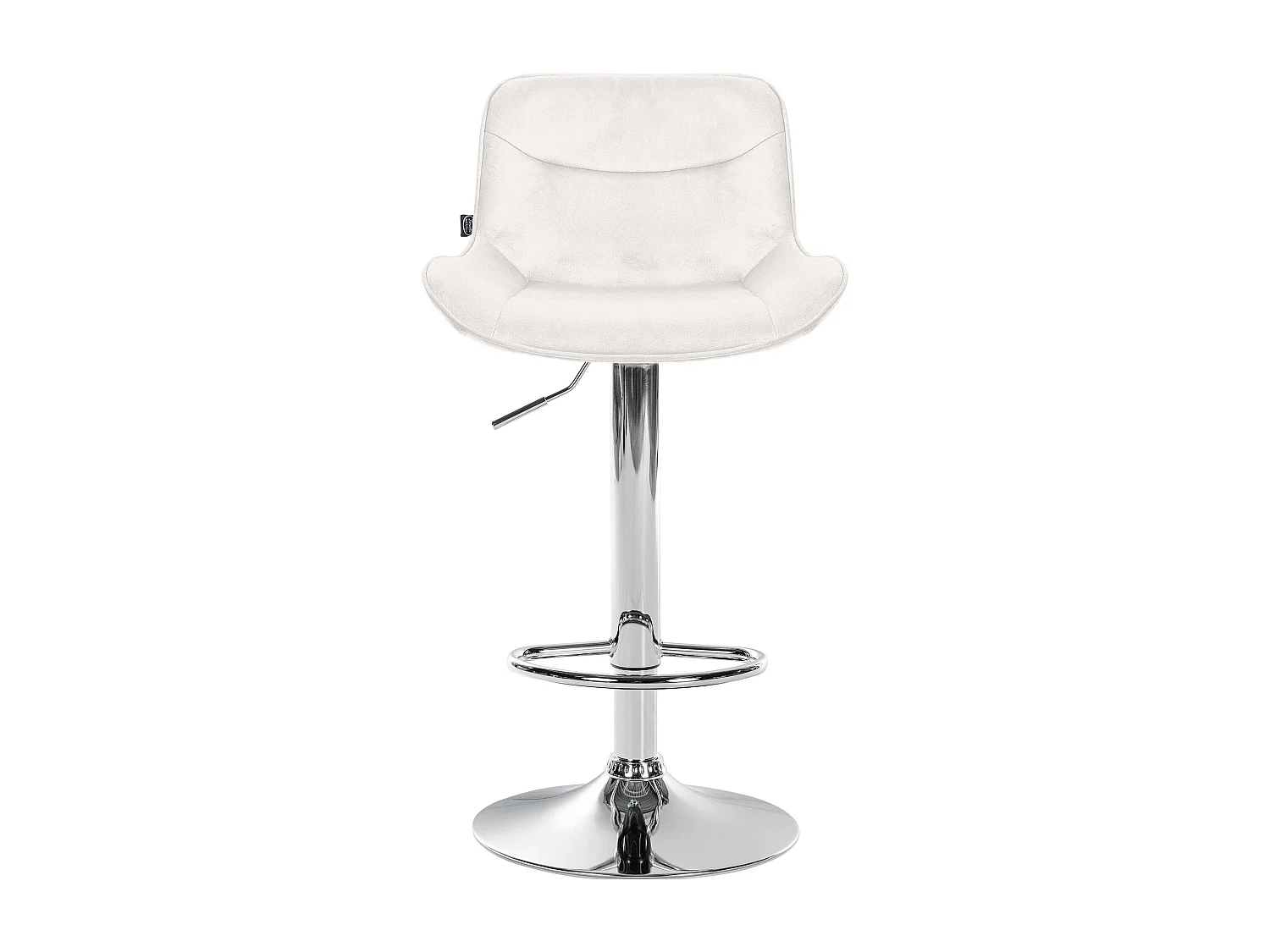 Tabouret de bar - Velours & Chrome - Crème - Vonore