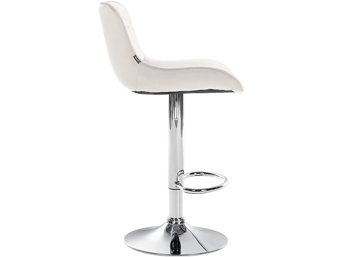 Tabouret de bar - Velours & Chrome - Crème - Vonore