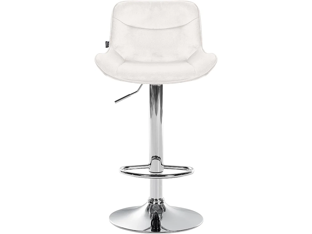 Tabouret de bar - Velours & Chrome - Crème - Vonore