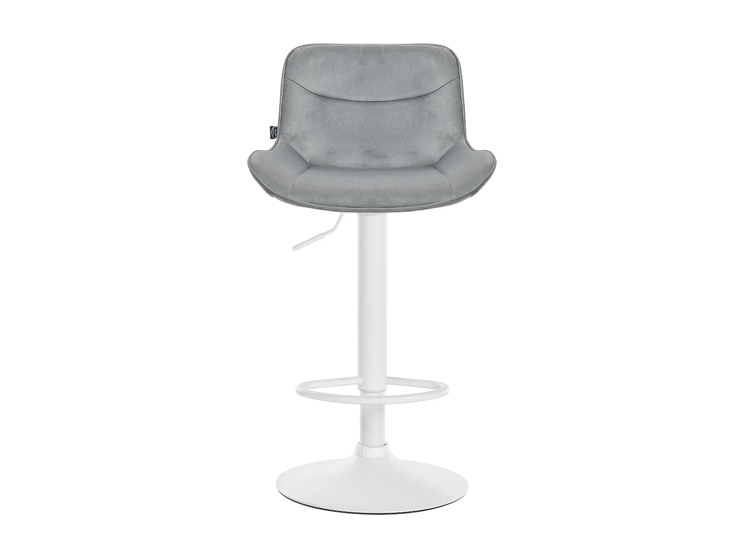 Lot de 2  Tabouret de bar - Velours & Blanc - Gris - Vonore
