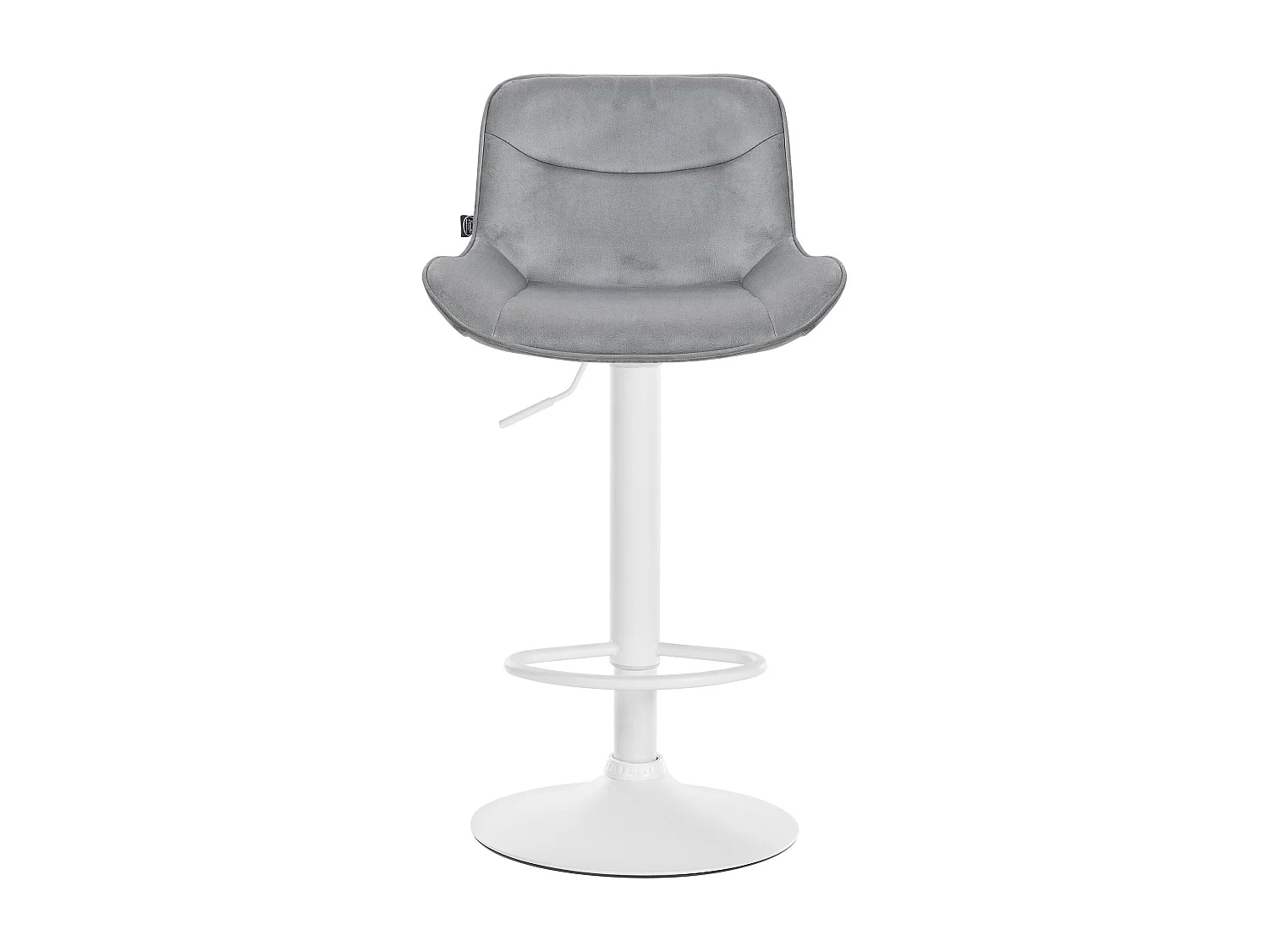 Tabouret de bar - Velours & Blanc - Gris - Vonore