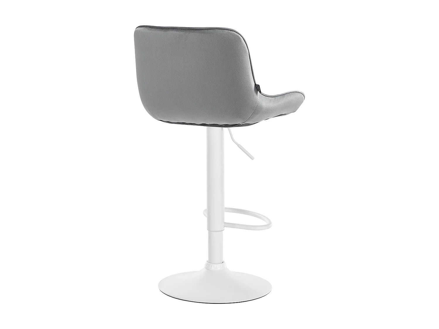 Tabouret de bar - Velours & Blanc - Gris - Vonore