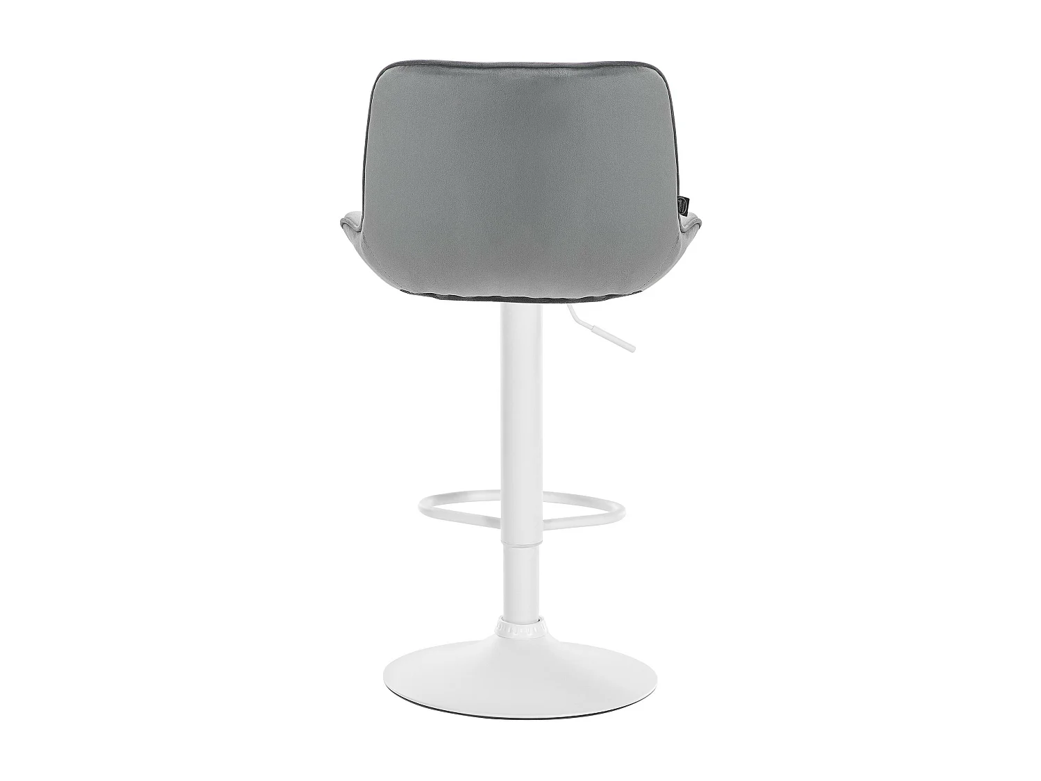 Tabouret de bar - Velours & Blanc - Gris - Vonore