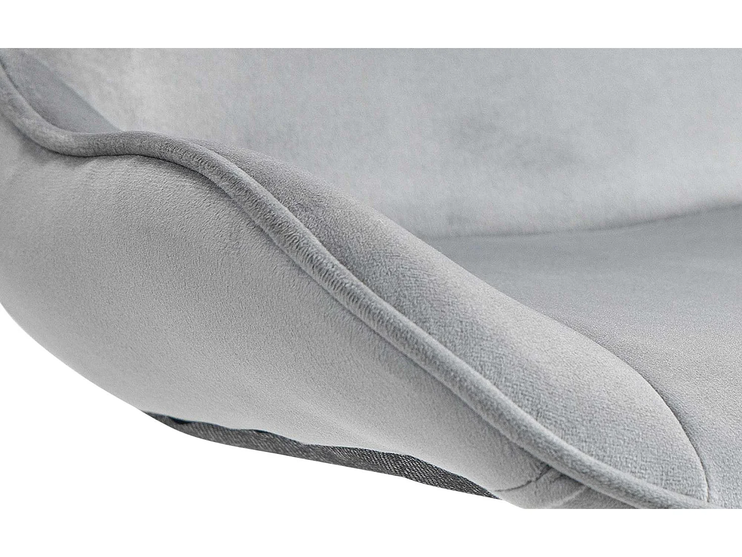 Tabouret de bar - Velours & Blanc - Gris - Vonore