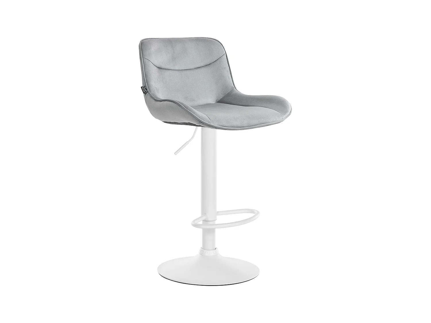 Tabouret de bar - Velours & Blanc - Gris - Vonore