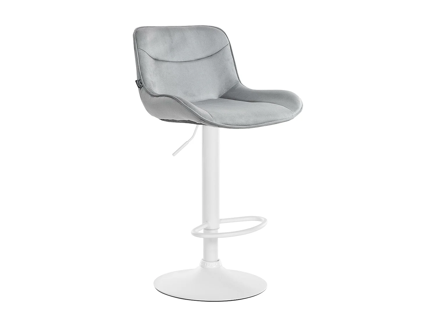 Tabouret de bar - Velours & Blanc - Gris - Vonore