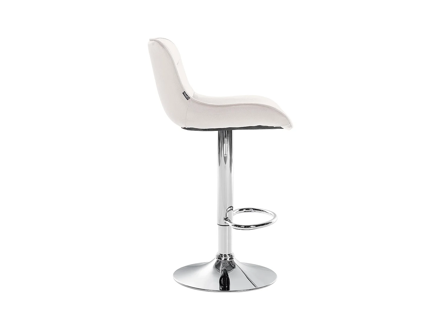 Lot de 2  Tabouret de bar - Velours & Chrome - Crème - Vonore
