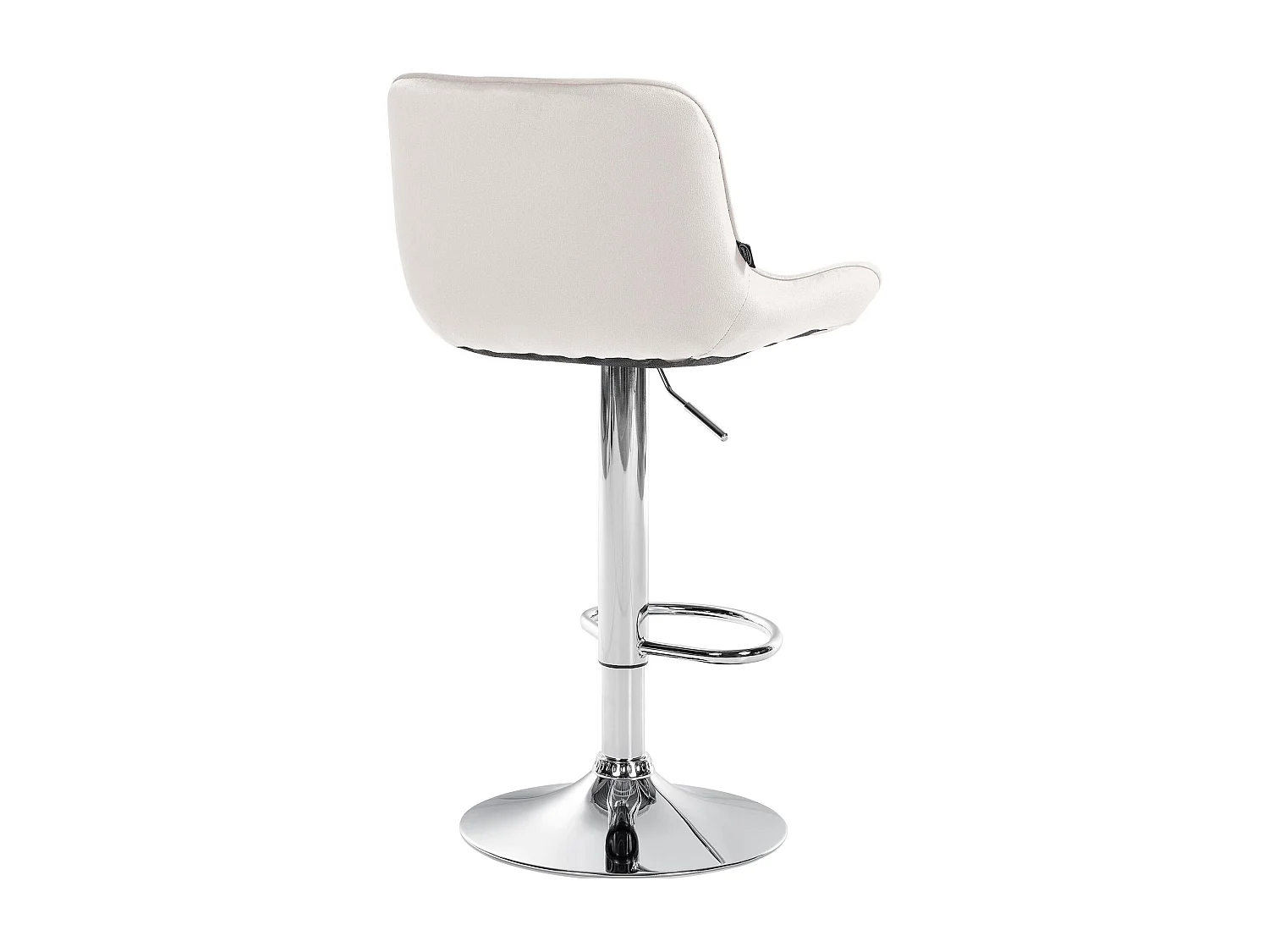 Lot de 2  Tabouret de bar - Velours & Chrome - Crème - Vonore