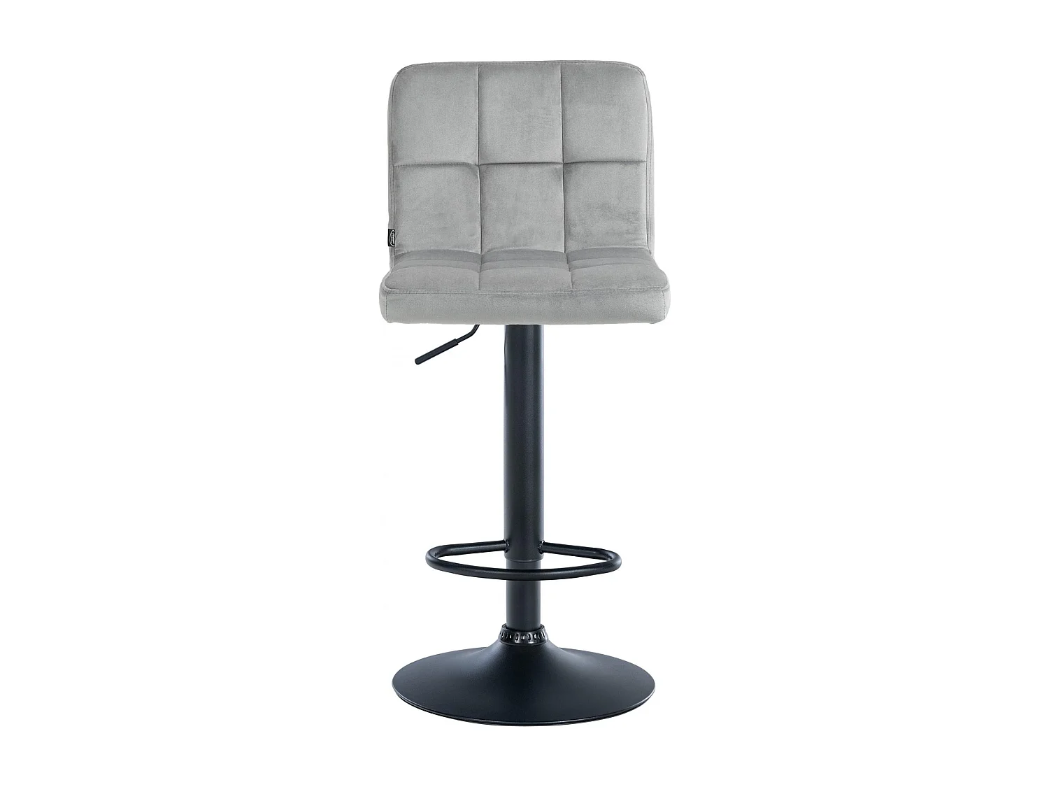 Lot de 2  Tabouret de bar - Velours & Noir - Gris - Peru