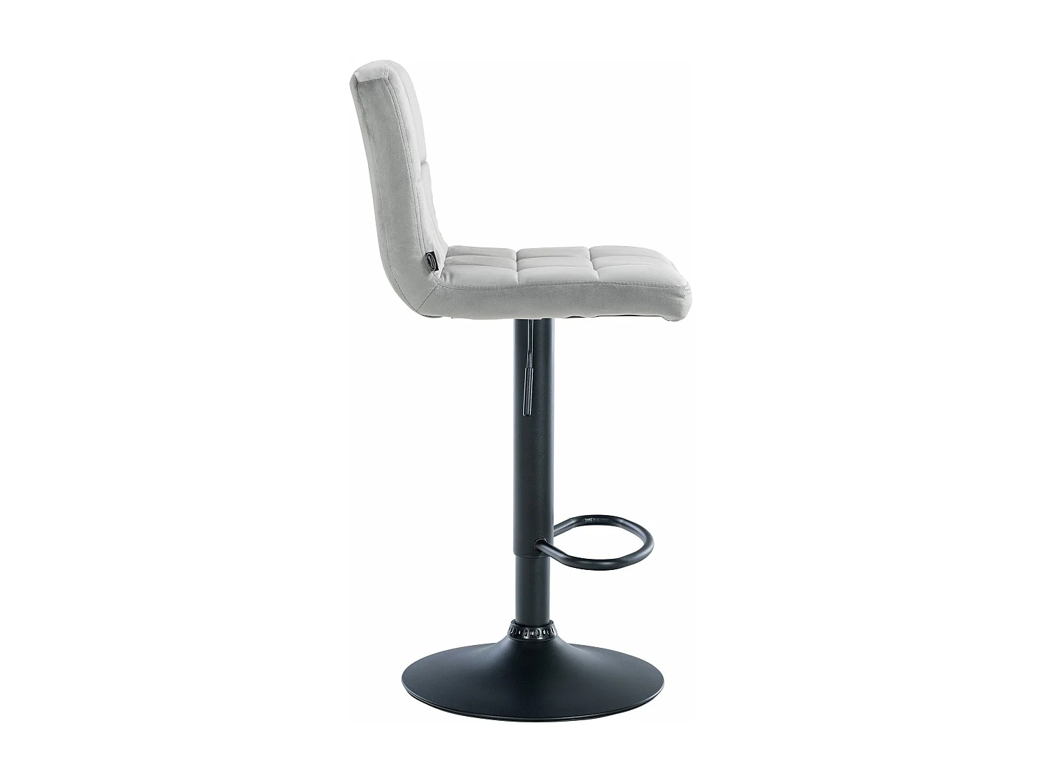 Lot de 2  Tabouret de bar - Velours & Noir - Gris - Peru