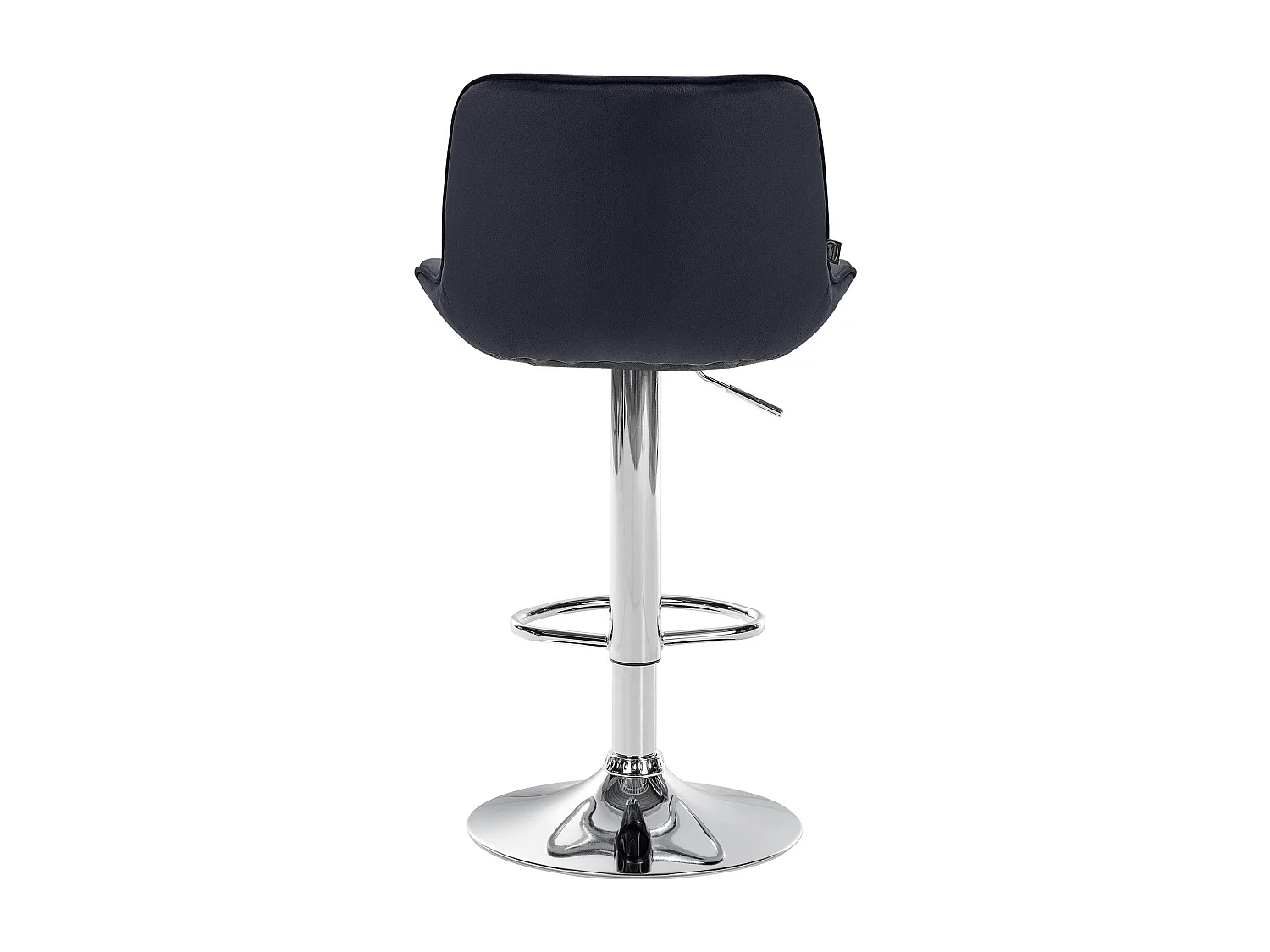 Tabouret de bar - Velours & Chrome - Noir - Vonore