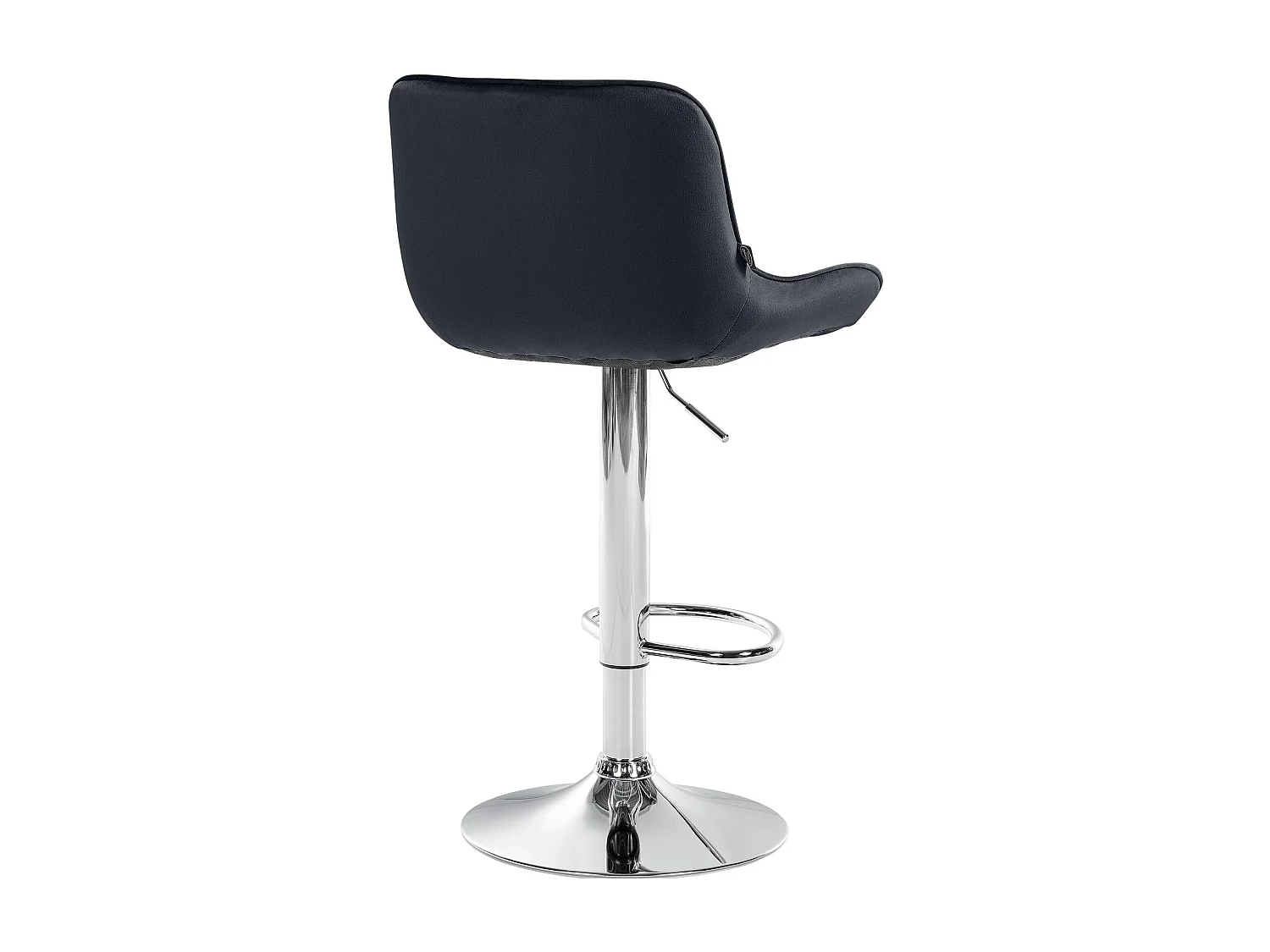 Tabouret de bar - Velours & Chrome - Noir - Vonore