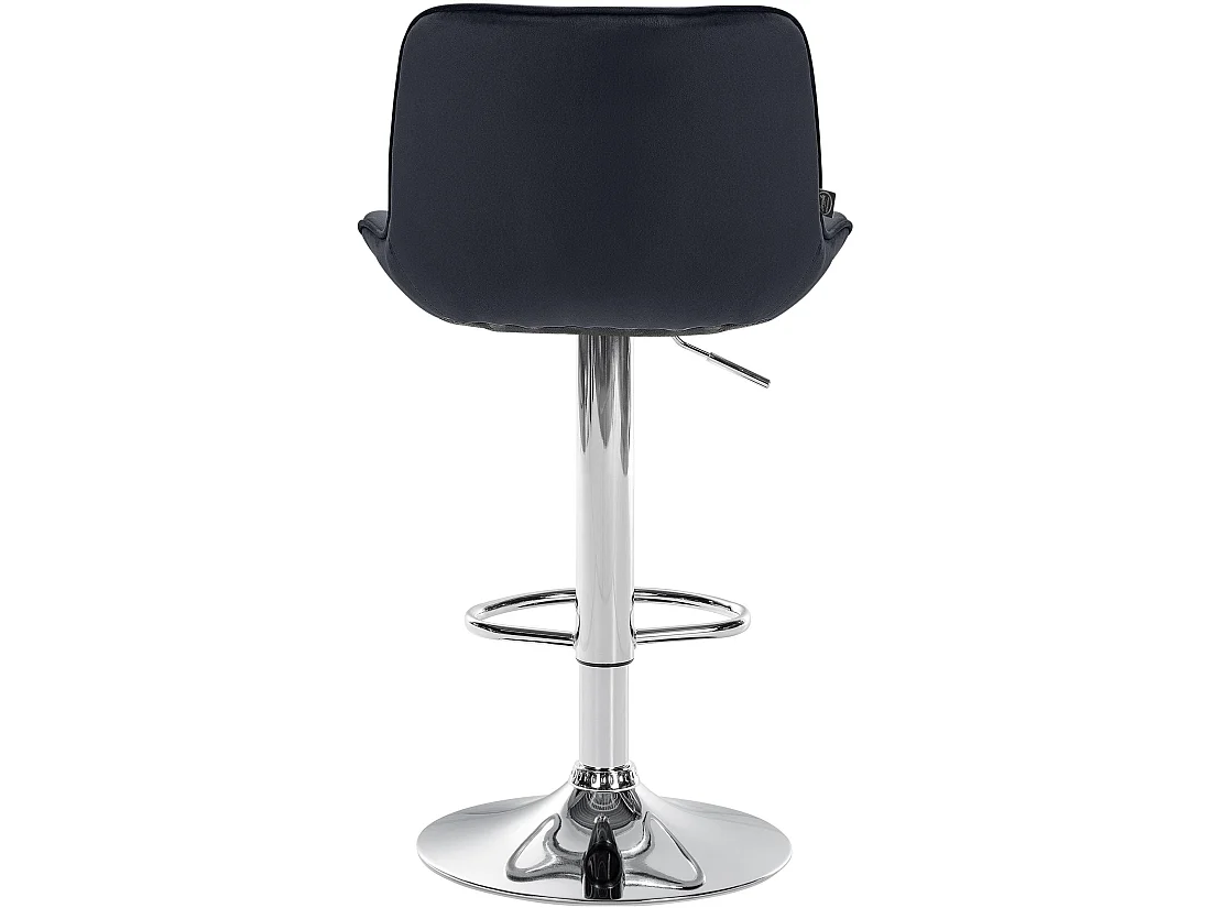 Tabouret de bar - Velours & Chrome - Noir - Vonore