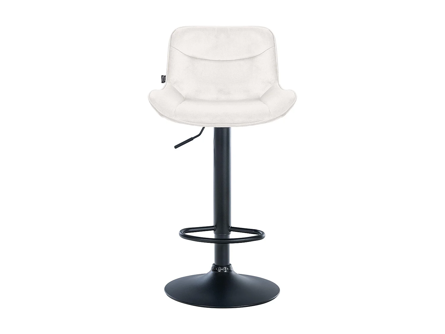 Lot de 2  Tabouret de bar - Velours & Noir - Crème - Vonore